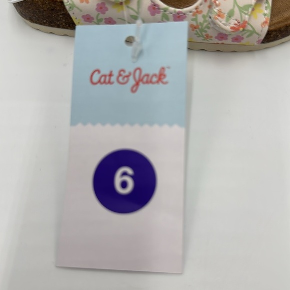 NWT Cat & Jack Toddler Reagan Floral Print Footbed Sandals Size 6 - Picture 6 of 11